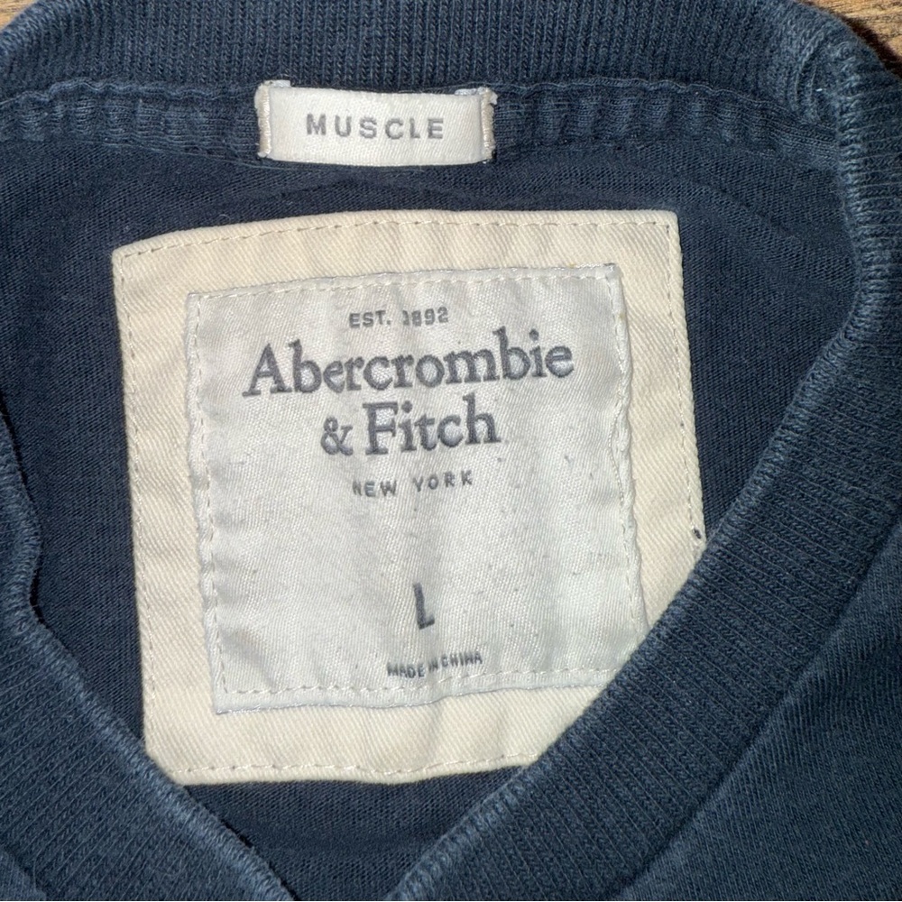 Abercrombie & Fitch Men’s Color Block Lettering Muscle Tee - Picture 4 of 11